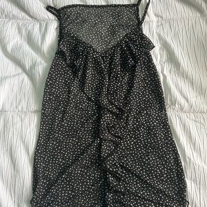 Black Floral Ruffle top